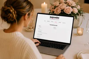 Braut stellt unverbindliche Anfrage für eine Fotobox zur Hochzeit bei ShootingBOX